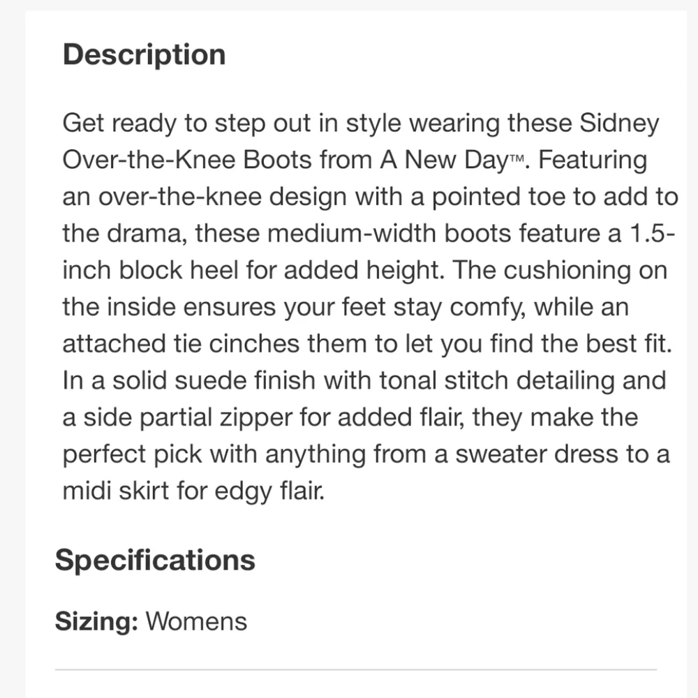 A New Day Sidney Cognac Vegan Suede Over the Knee Boots Size 9.5
